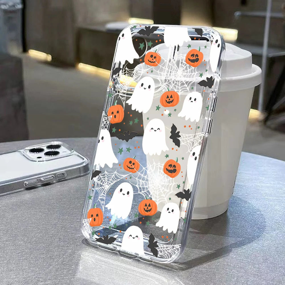 Spooky | Transparent Soft Halloween Pumpkin Ghost iPhone Case