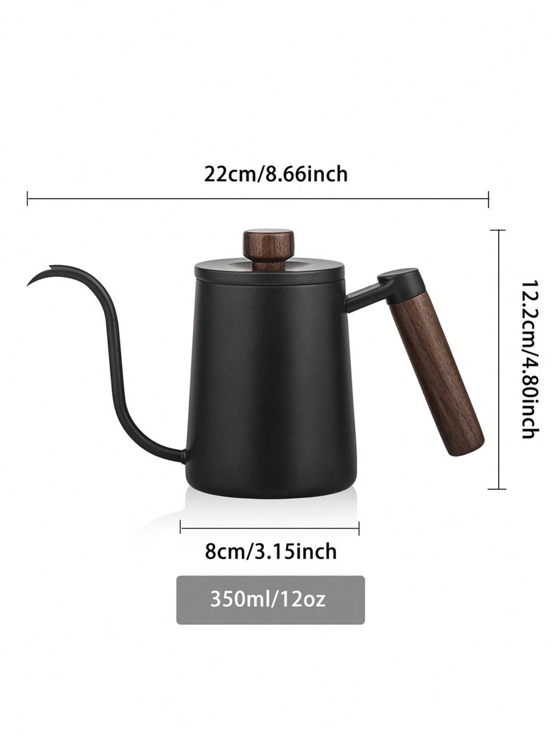 Mero | Gooseneck Coffee Kettle with Wooden Handle and Lid