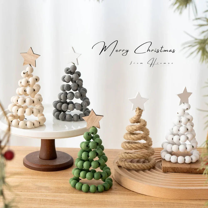 Daro | Beaded Christmas Tree Decor with Star Topper and Layered Spiral Design