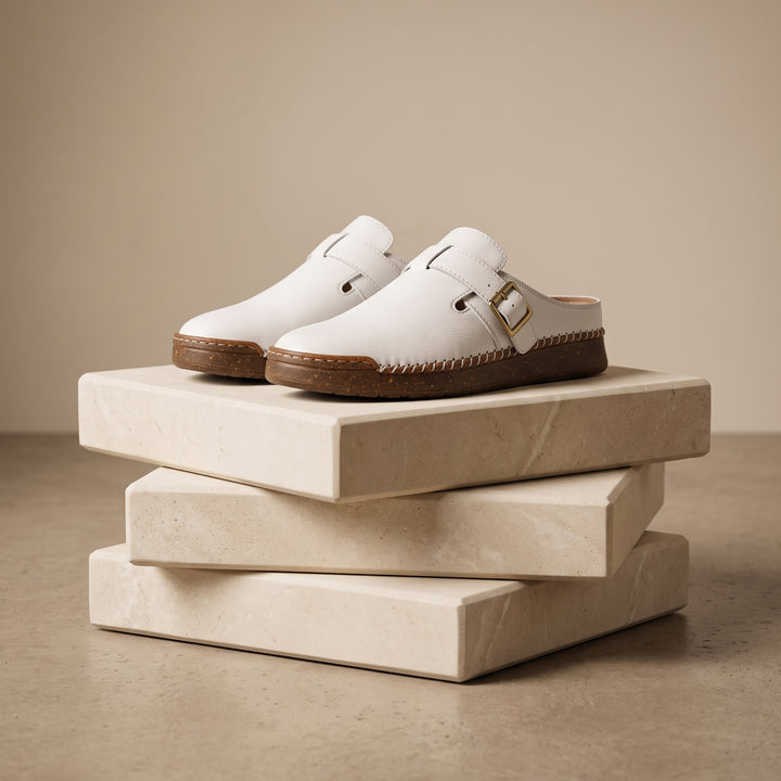 Enzo Suede Buckle Mule