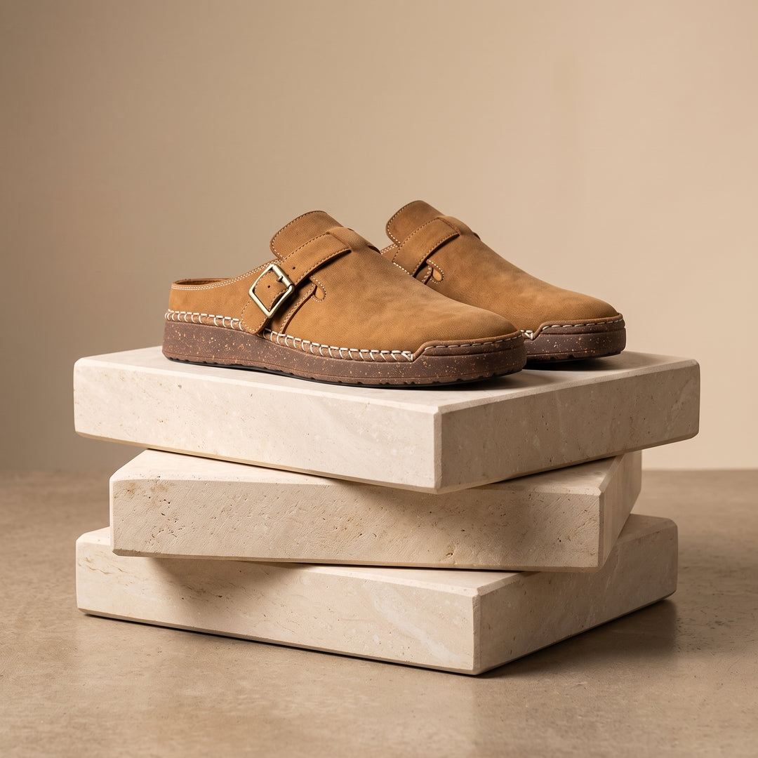 Enzo Suede Buckle Mule