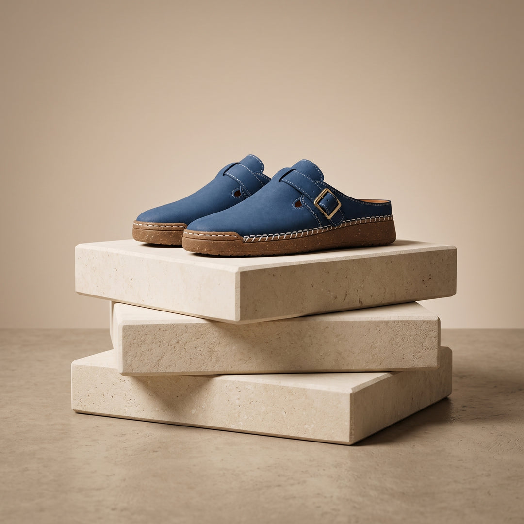 Enzo Suede Buckle Mule