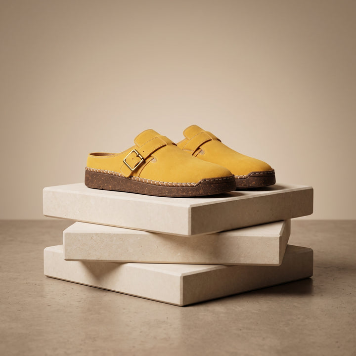 Enzo Suede Buckle Mule