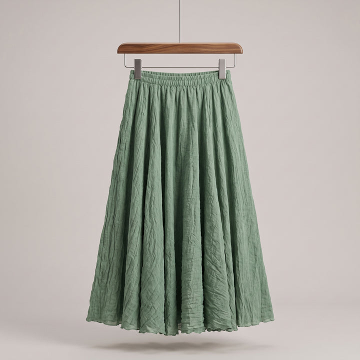 Elena Linen Flowing Maxi Skirt