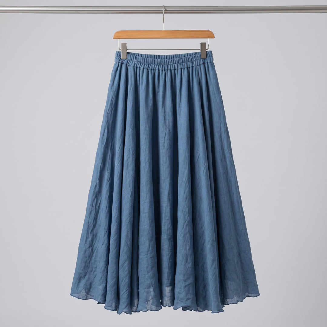 Elena Linen Flowing Maxi Skirt
