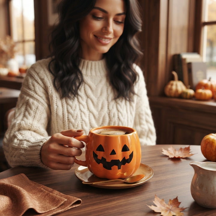 Pumpkin | Ceramic 400ml Halloween Pumpkin Coffee Mug