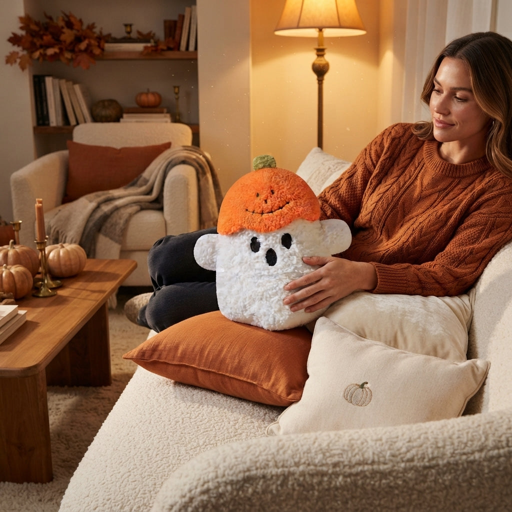 Luna | Halloween Pumpkin Ghost Plush Pillow