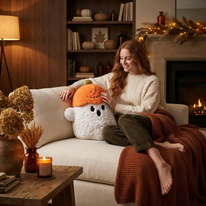 Luna | Halloween Pumpkin Ghost Plush Pillow