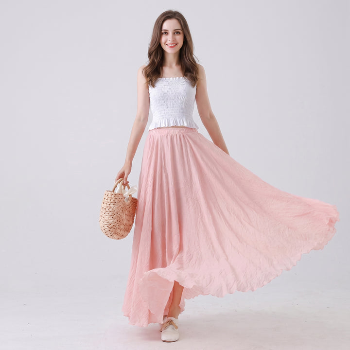 Elena Linen Flowing Maxi Skirt