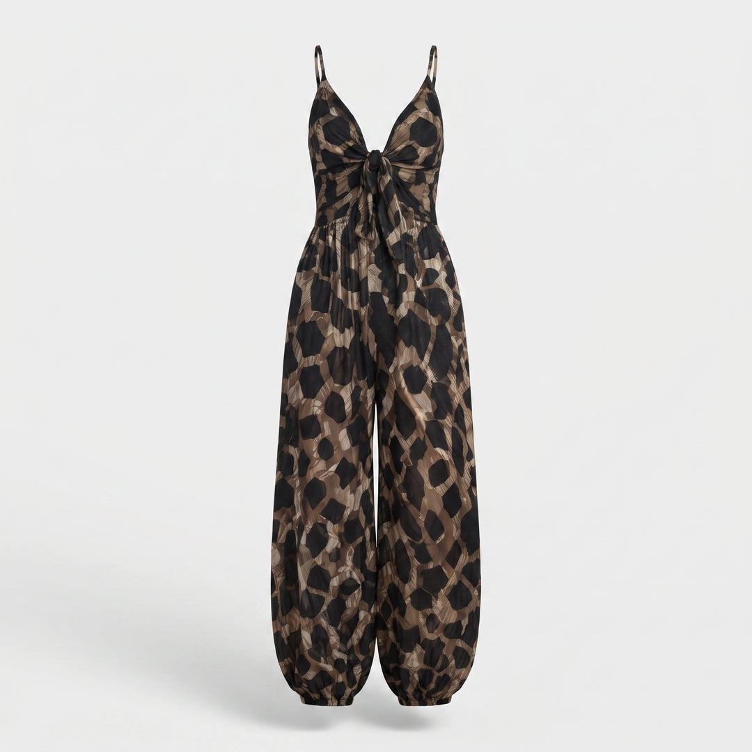 Camille Animal Print Balloon Jumpsuit
