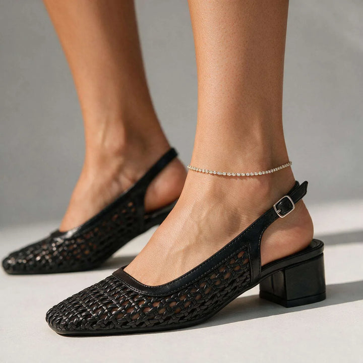 Celeste Woven Slingback Heels