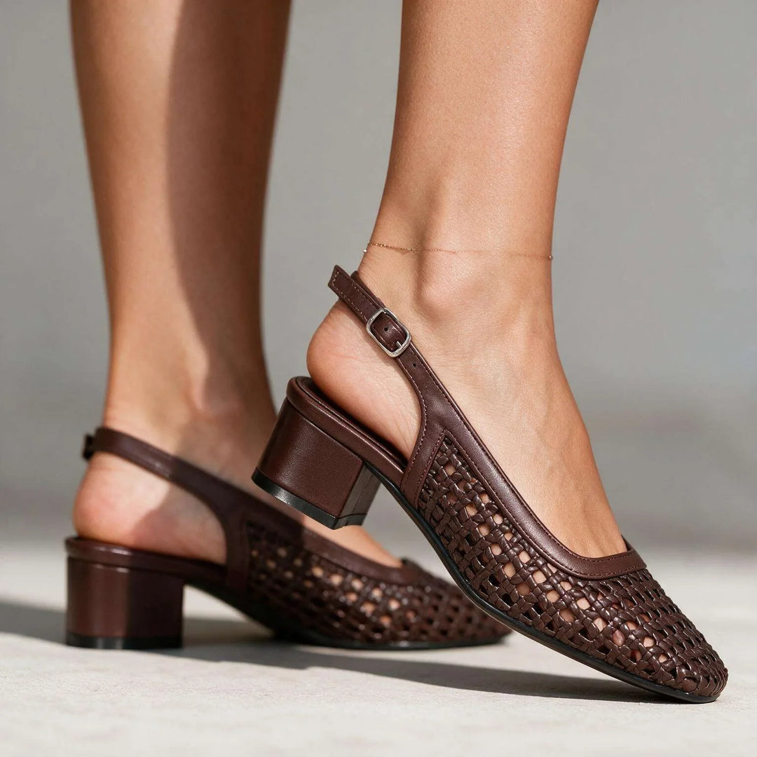 Celeste Woven Slingback Heels