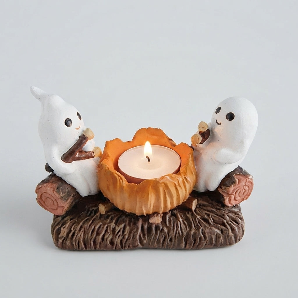 Spooky | Halloween Ghost Pumpkin Decorative Candle Holder