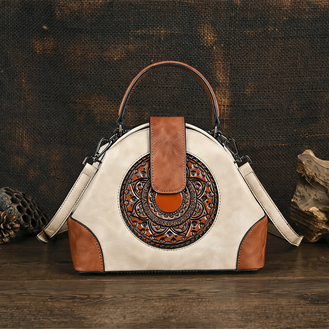 Fiorella Embossed Leather Satchel