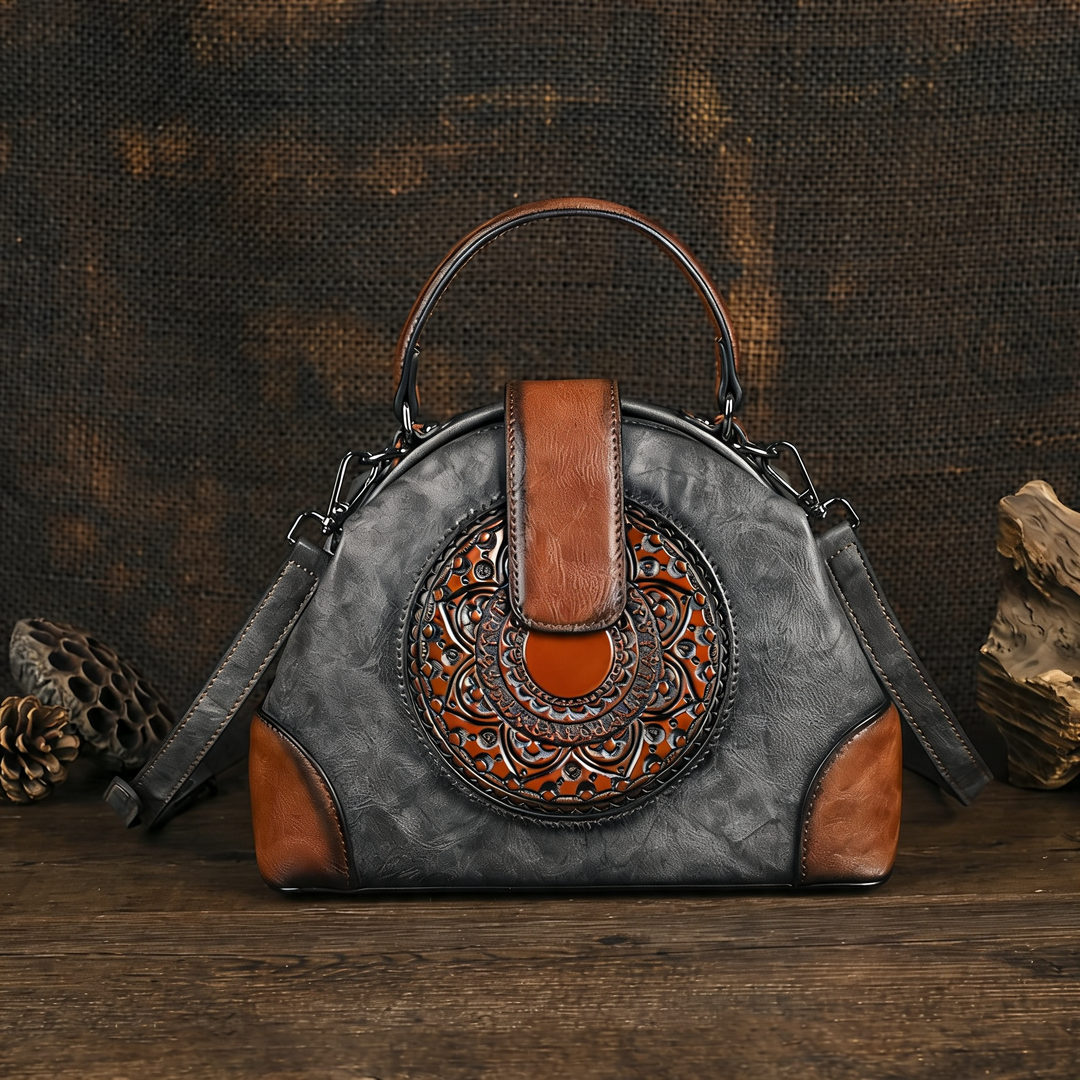 Fiorella Embossed Leather Satchel