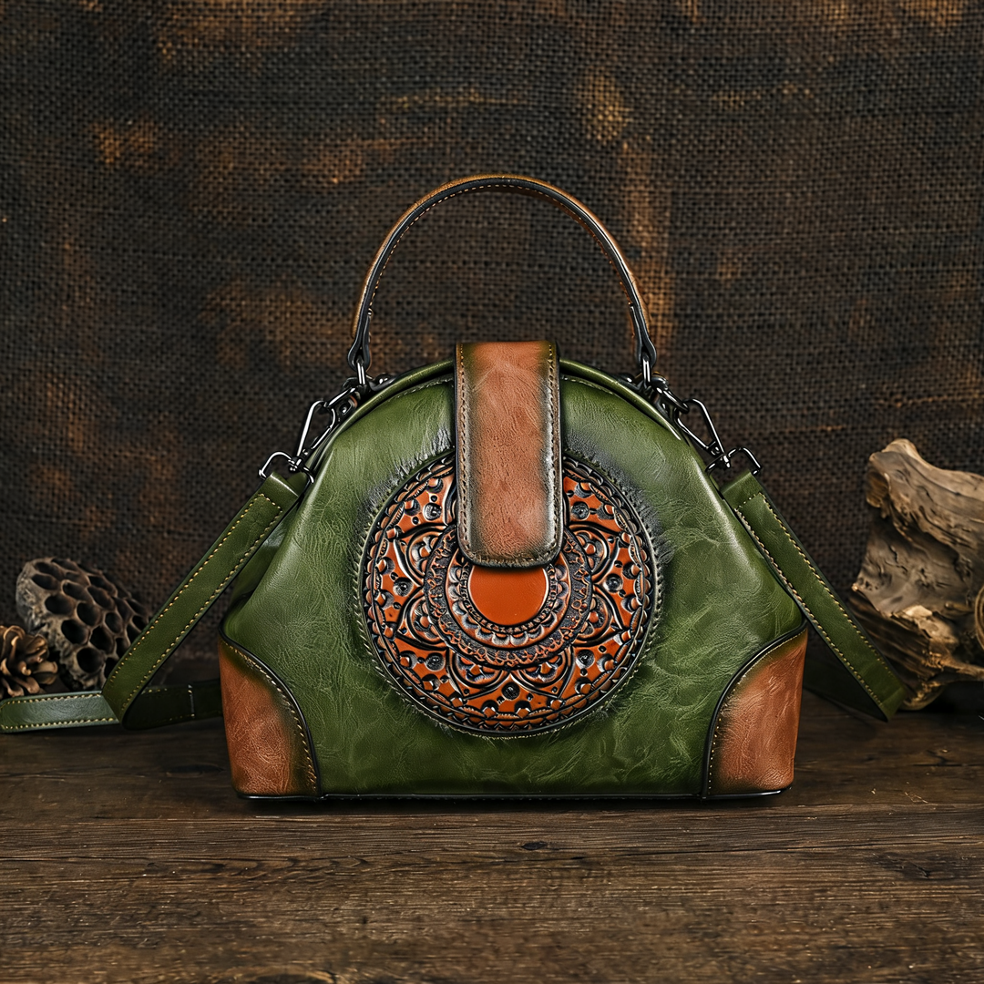 Fiorella Embossed Leather Satchel