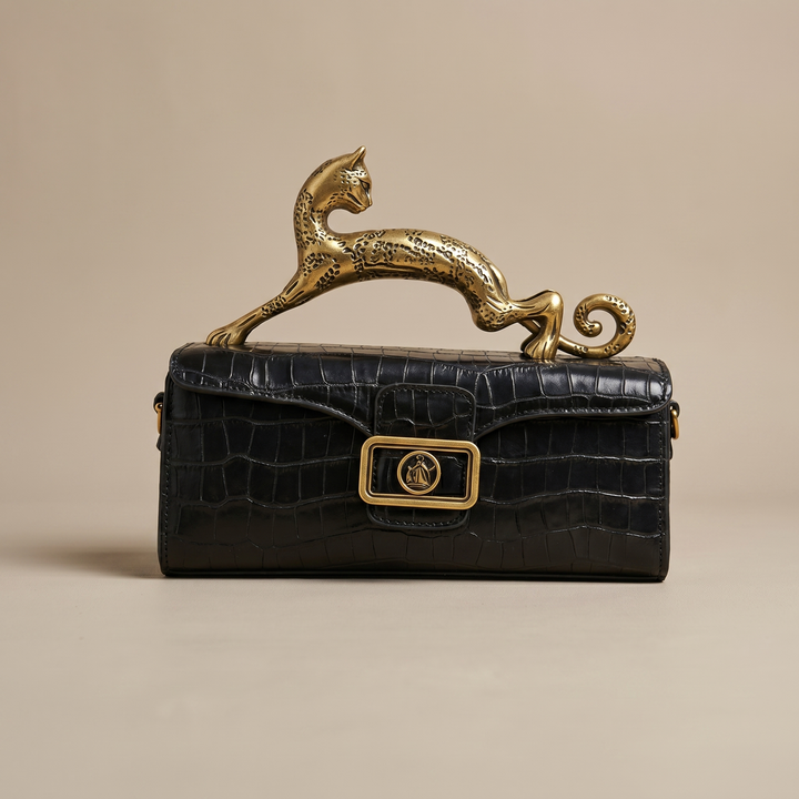 Vittoria Baroque Handle Croc Bag