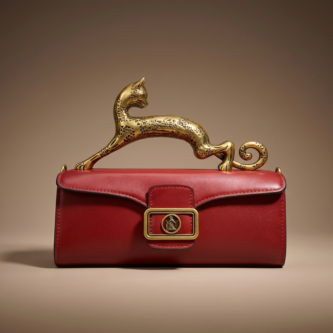 Vittoria Baroque Handle Croc Bag