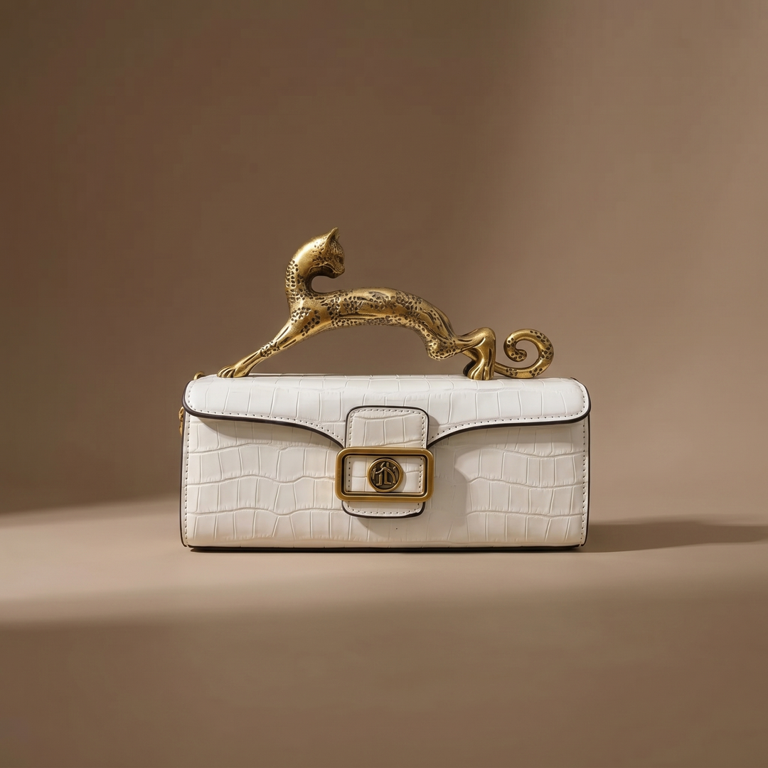Vittoria Baroque Handle Croc Bag