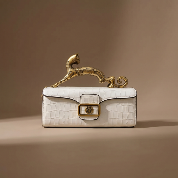Vittoria Baroque Handle Croc Bag