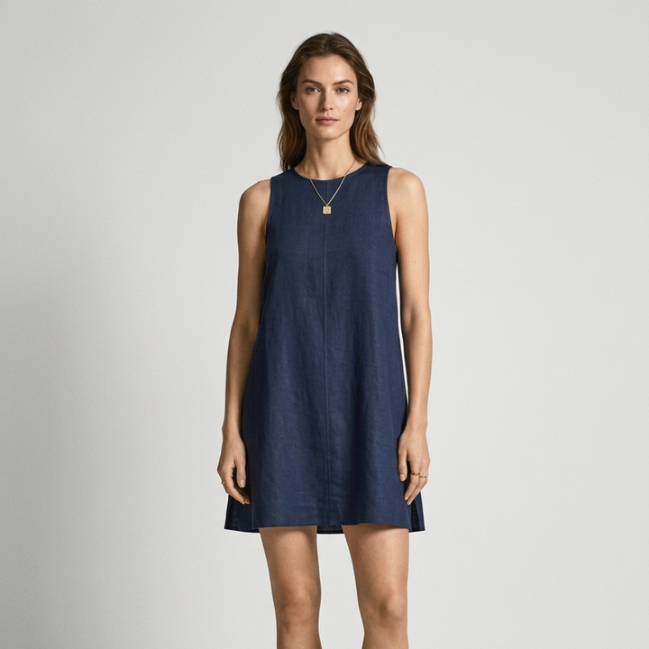 Marina Linen Shift Mini Dress