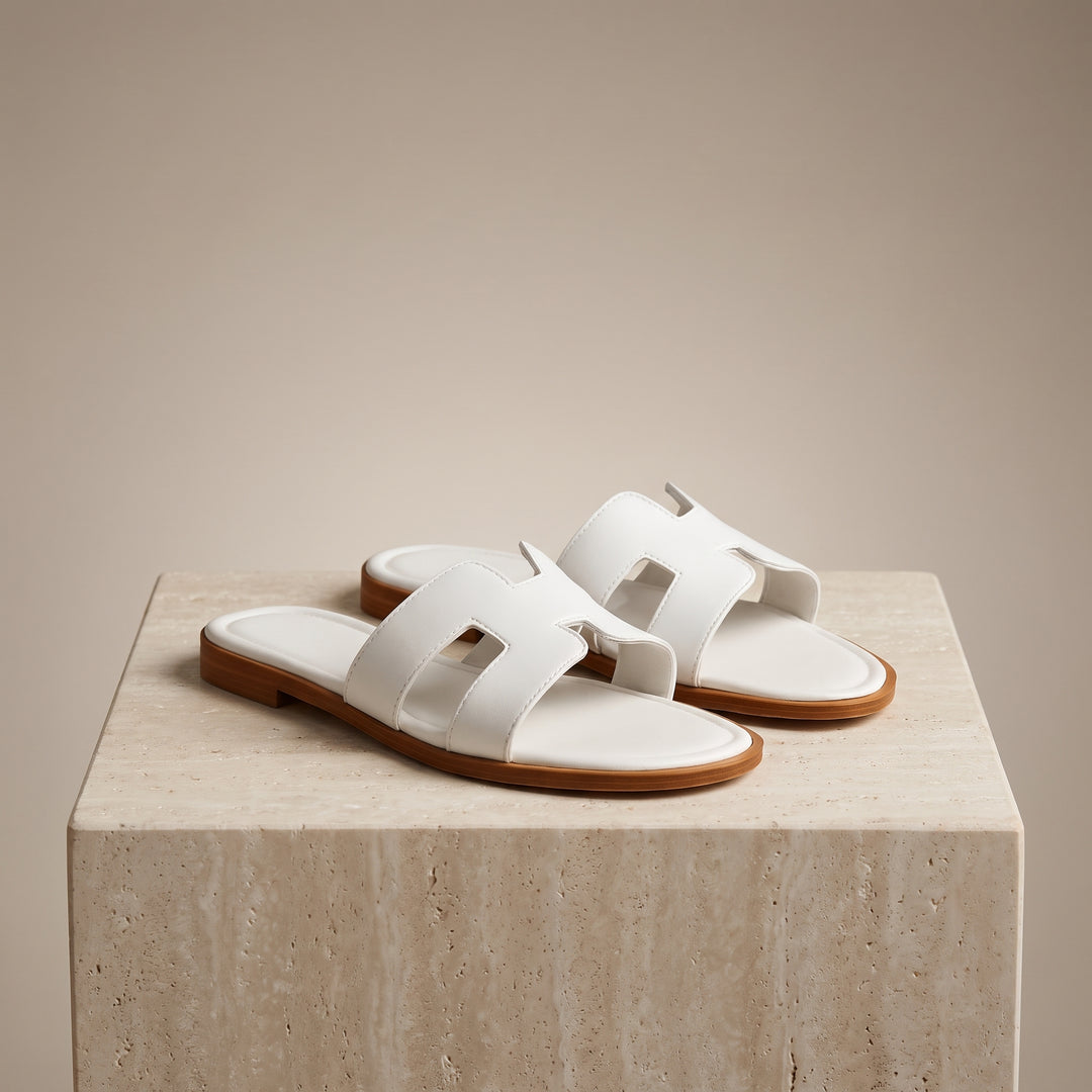 Camille Cutout Leather Slide