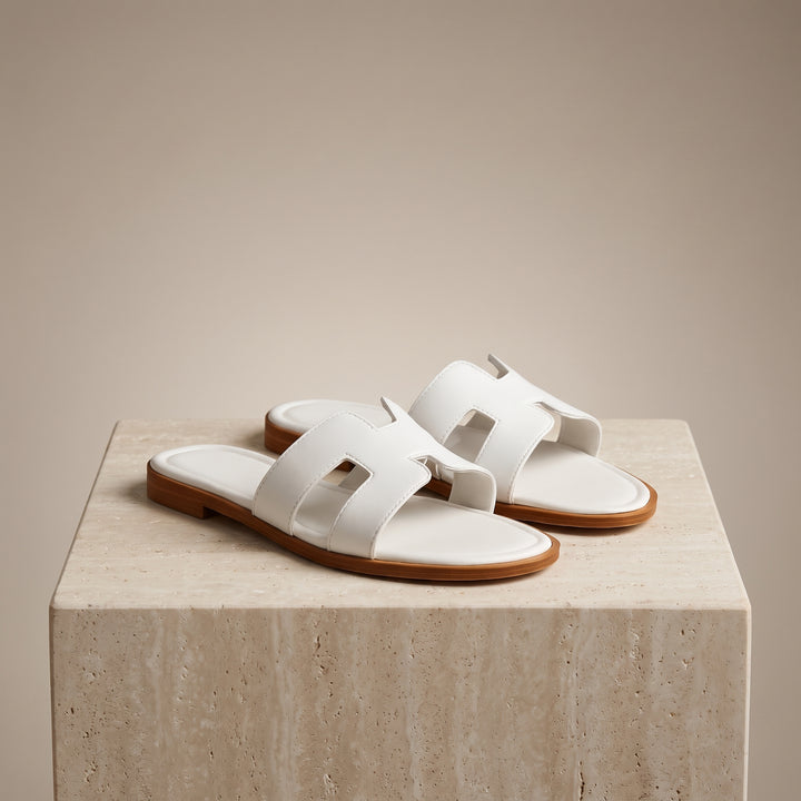 Camille Cutout Leather Slide