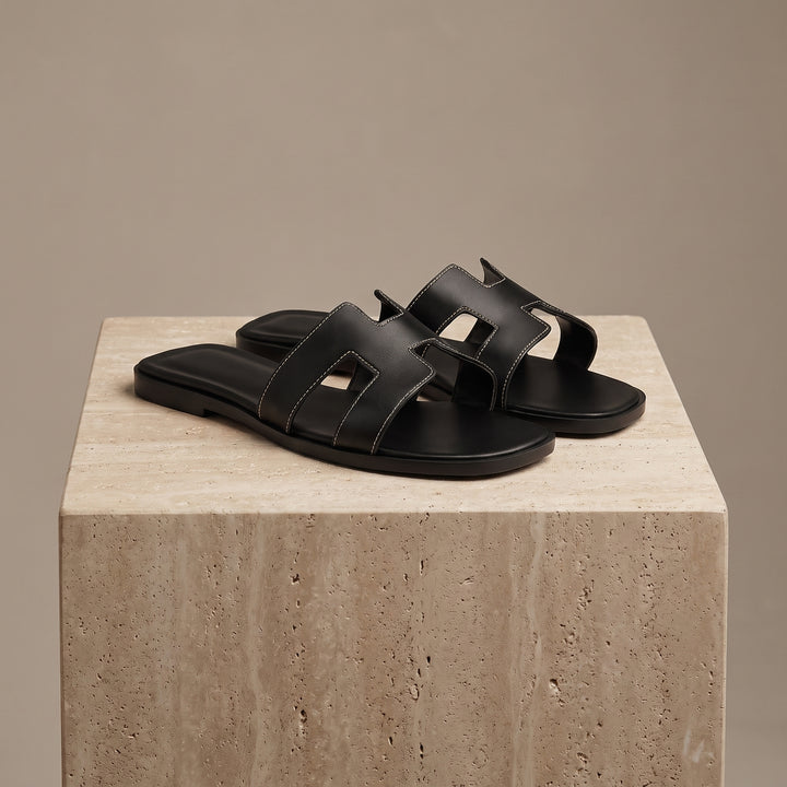Camille Cutout Leather Slide