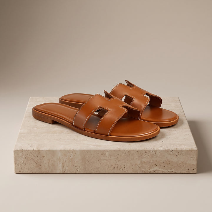 Camille Cutout Leather Slide