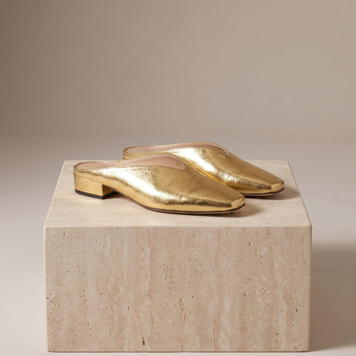Aria Square-Toe Leather Flats