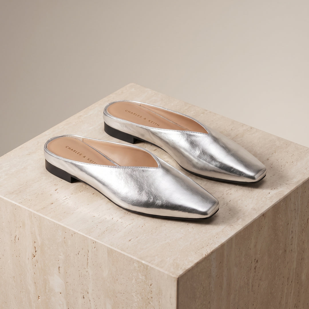 Aria Square-Toe Leather Flats
