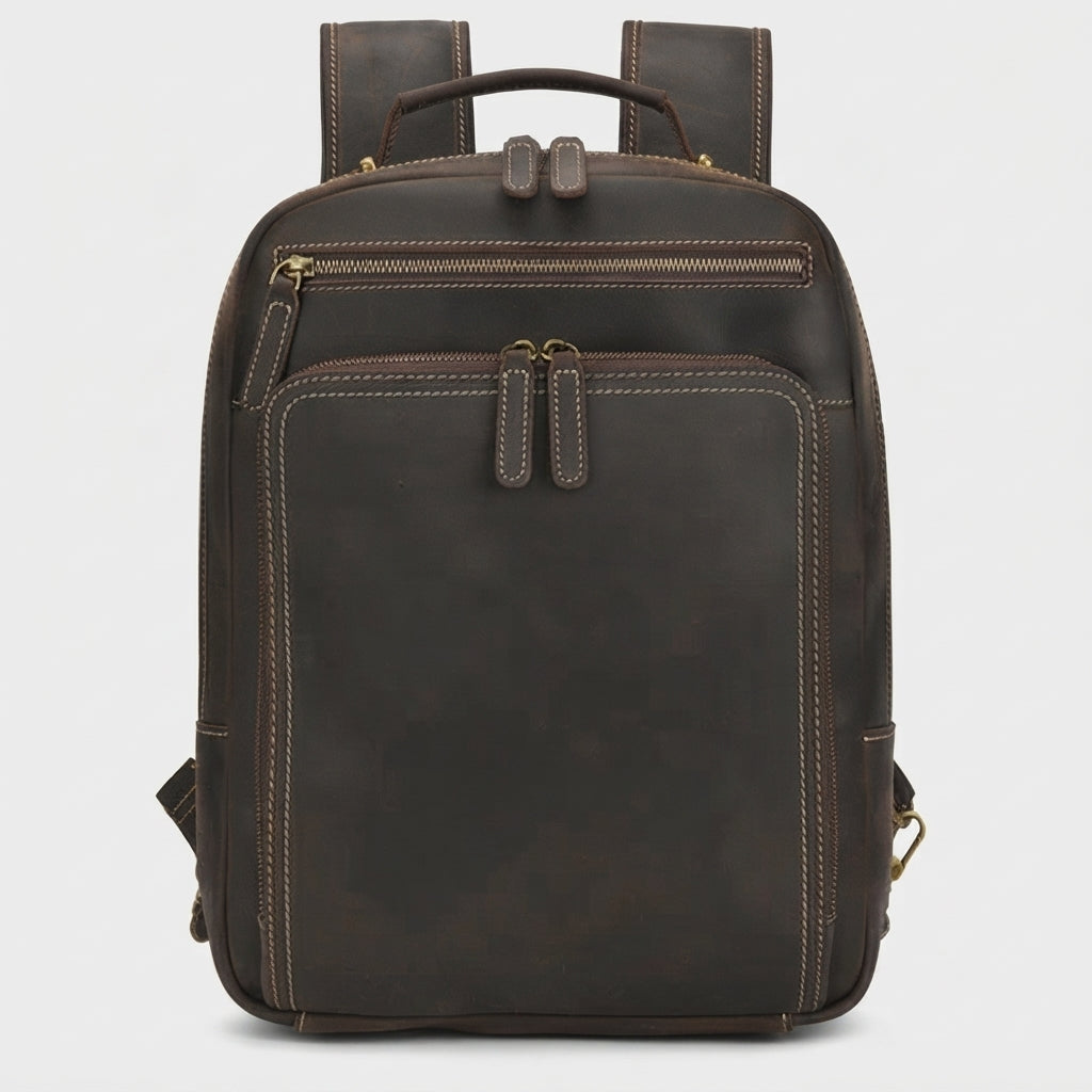 Everett Leather Laptop Backpack