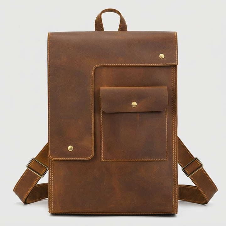 Wesley Leather Flap Backpack