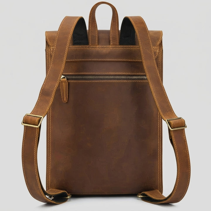 Wesley Leather Flap Backpack