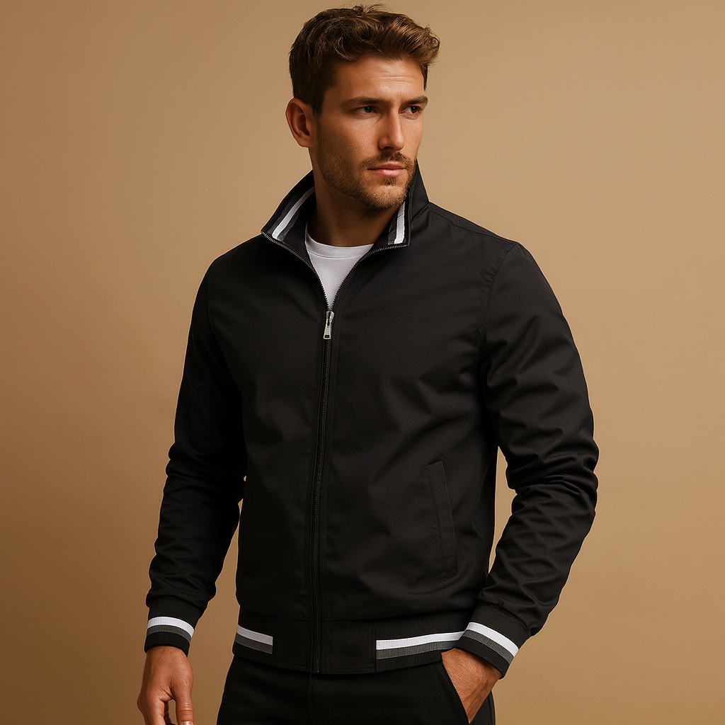 Leo Striped Trim Bomber Jacket