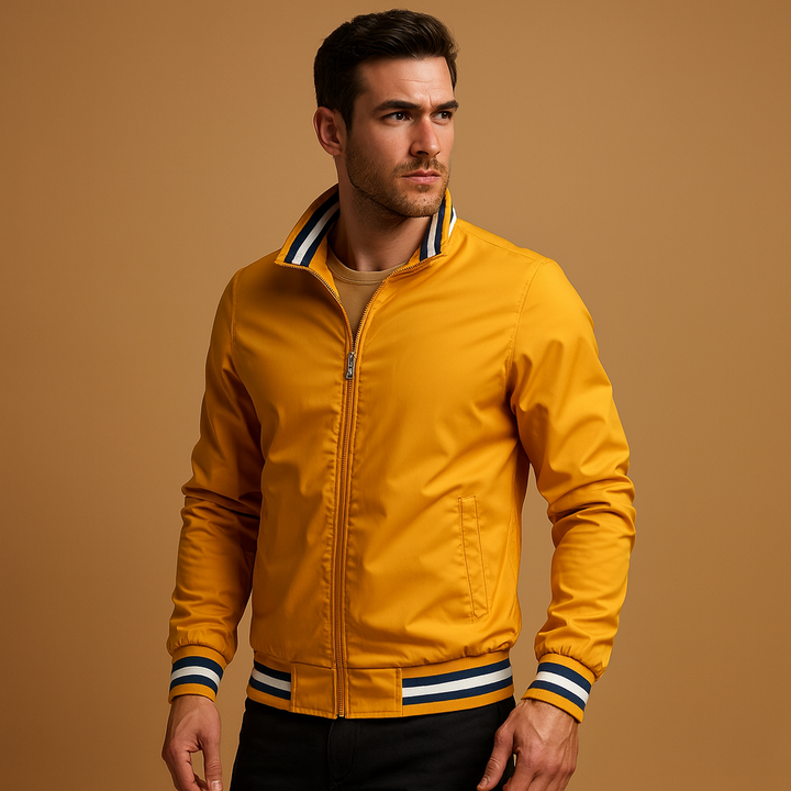 Leo Striped Trim Bomber Jacket