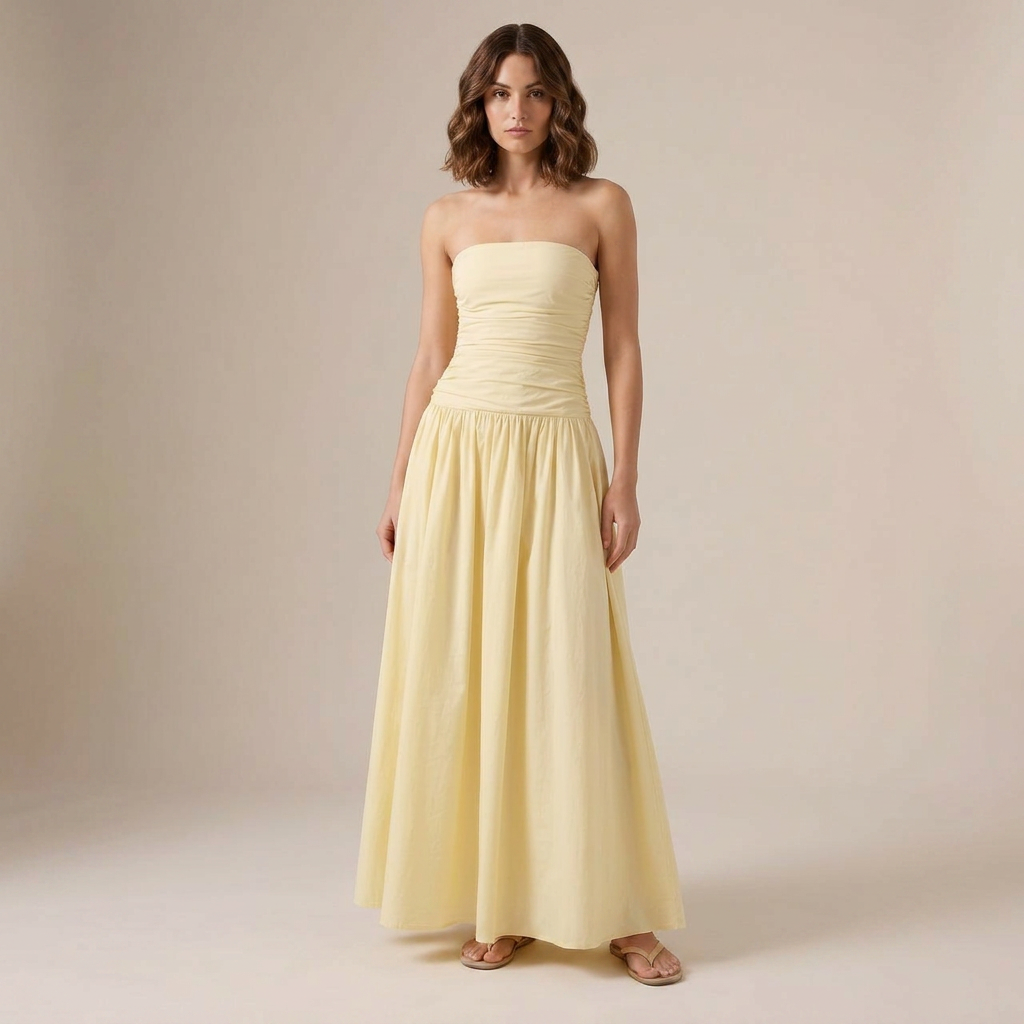 Isla Floral Strapless Maxi Dress