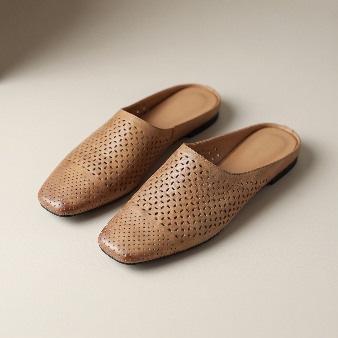 Celeste Perforated Leather Mule