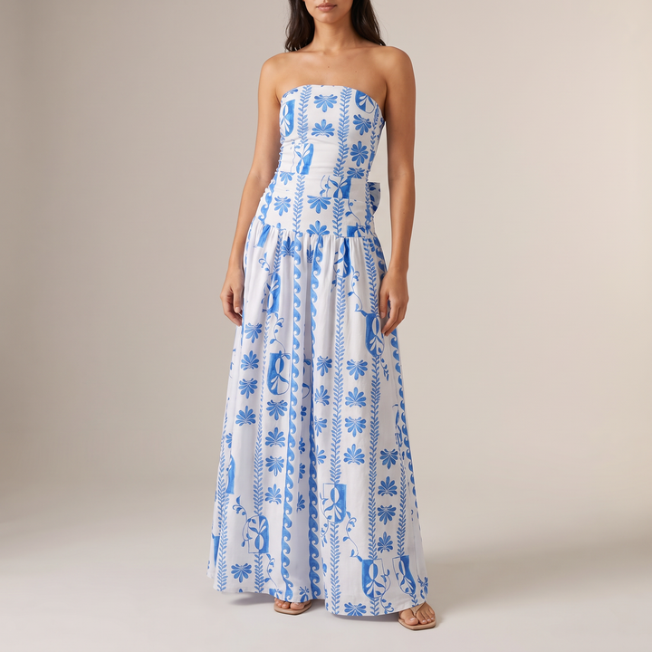 Isla Floral Strapless Maxi Dress