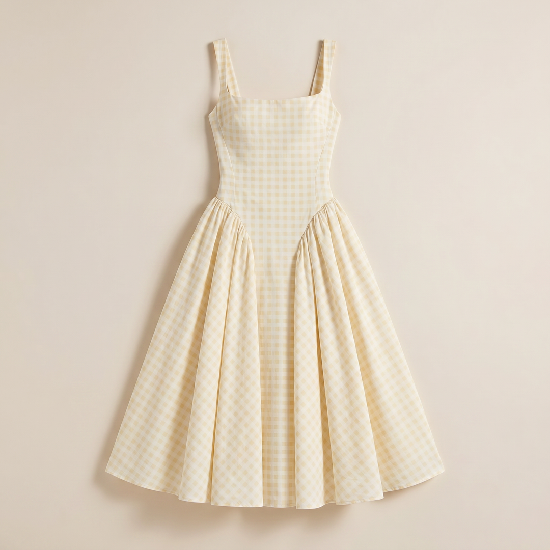Clara Plaid Midi Sundress
