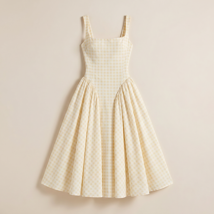 Clara Plaid Midi Sundress