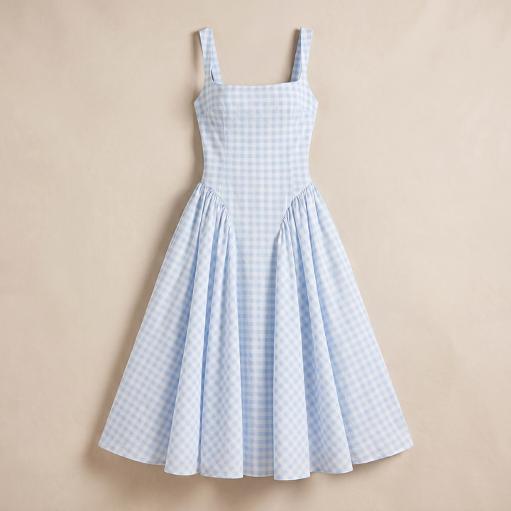 Clara Plaid Midi Sundress
