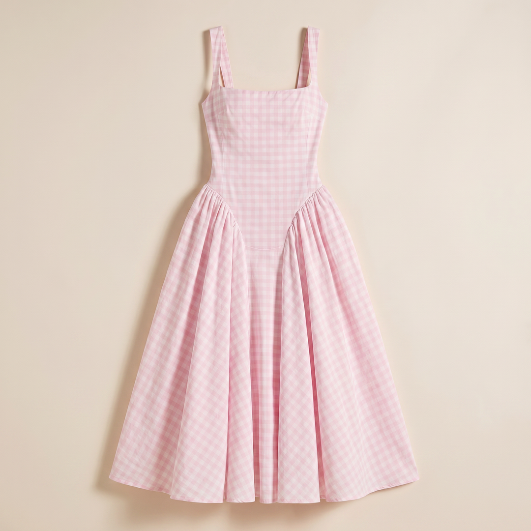 Clara Plaid Midi Sundress