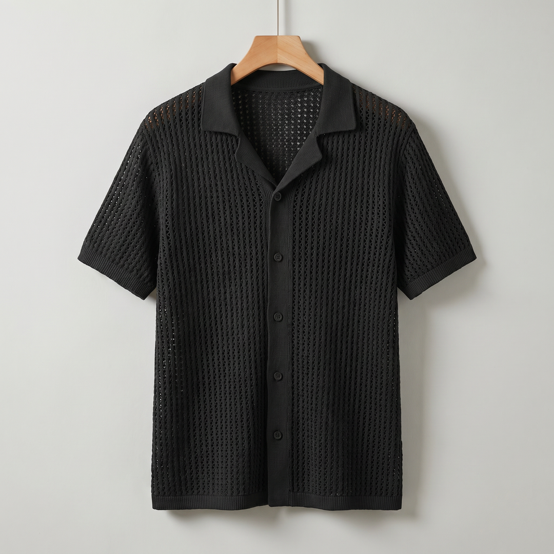 Silas Open Knit Button Shirt