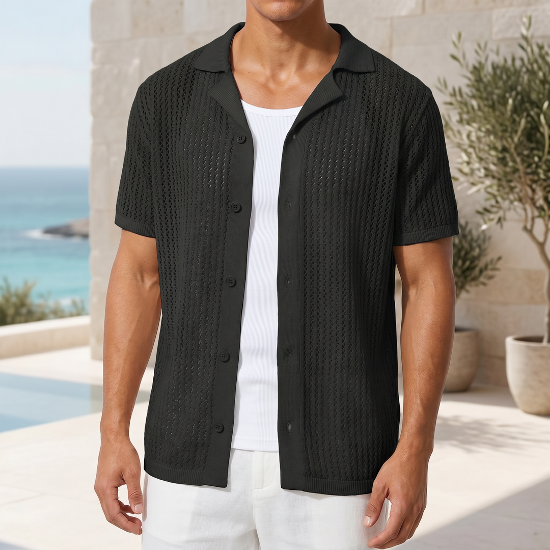 Silas Open Knit Button Shirt
