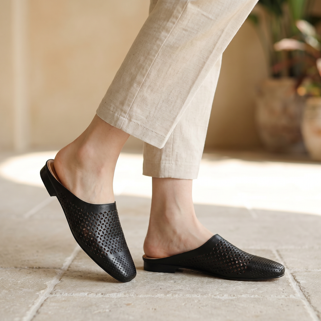 Celeste Perforated Leather Mule