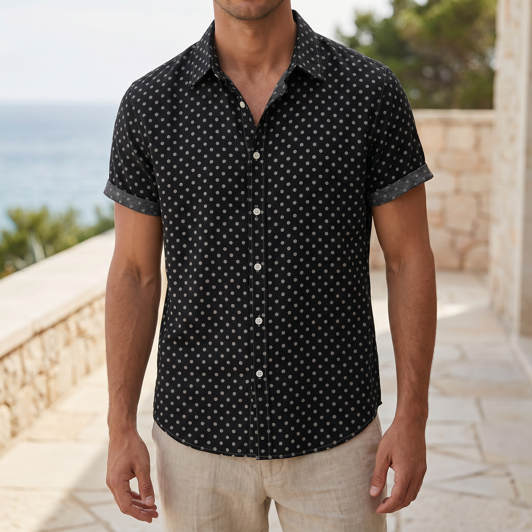 Miles Polka Dot Button Up Shirt