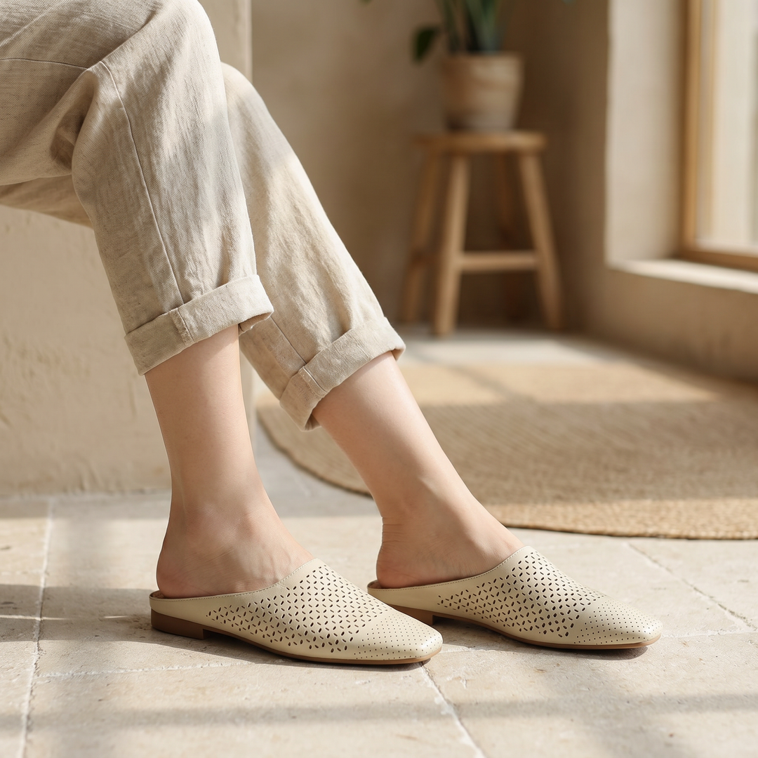 Celeste Perforated Leather Mule
