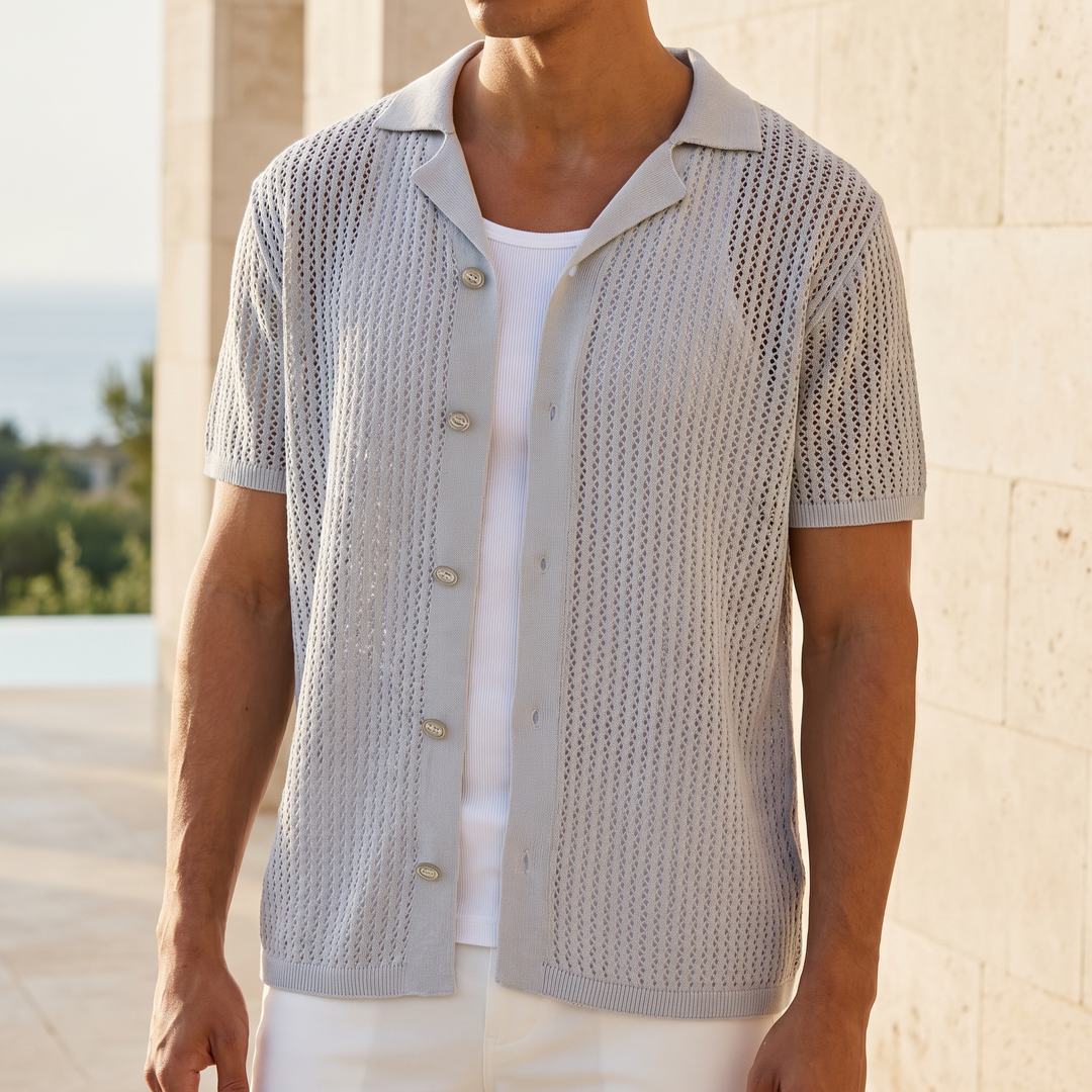 Silas Open Knit Button Shirt