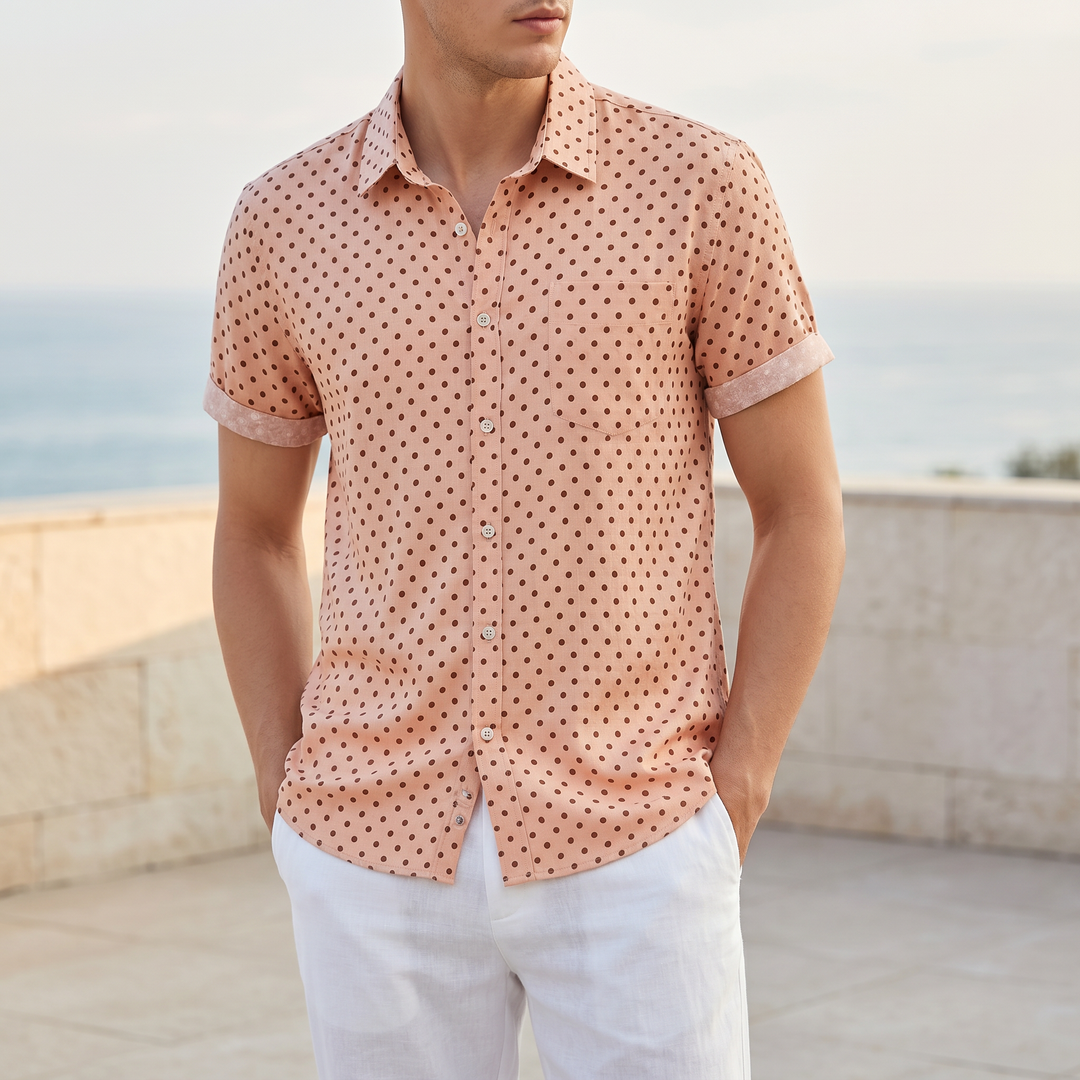 Miles Polka Dot Button Up Shirt